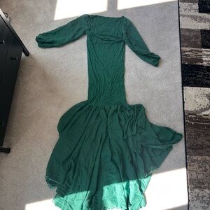 Chic Long Sleeve Maternity Green Dress